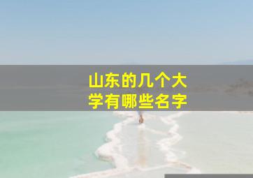 山东的几个大学有哪些名字