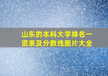 山东的本科大学排名一览表及分数线图片大全