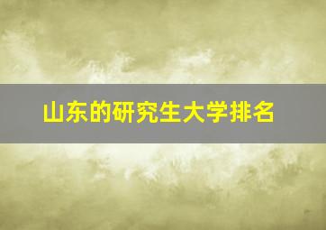 山东的研究生大学排名