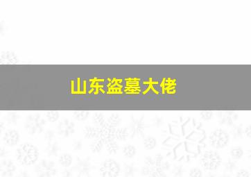 山东盗墓大佬