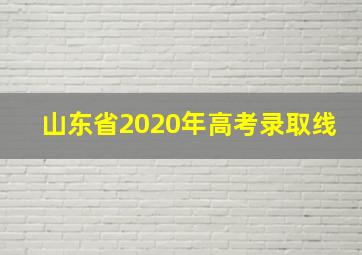 山东省2020年高考录取线