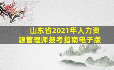 山东省2021年人力资源管理师报考指南电子版