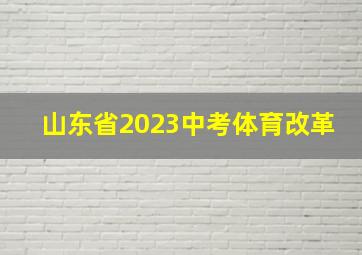 山东省2023中考体育改革