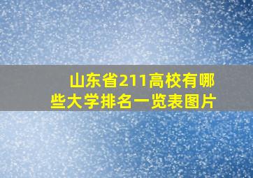 山东省211高校有哪些大学排名一览表图片