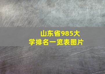 山东省985大学排名一览表图片