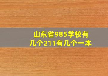 山东省985学校有几个211有几个一本