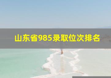 山东省985录取位次排名