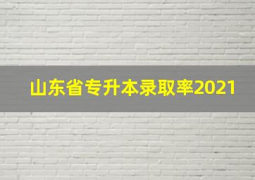 山东省专升本录取率2021