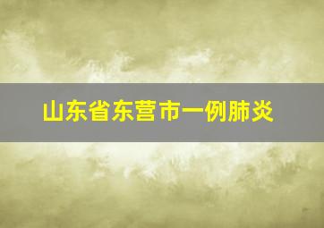 山东省东营市一例肺炎