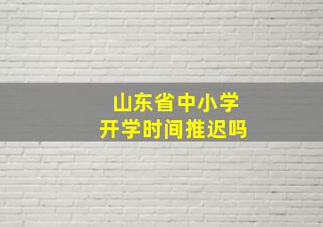 山东省中小学开学时间推迟吗