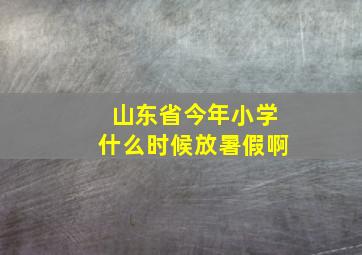 山东省今年小学什么时候放暑假啊