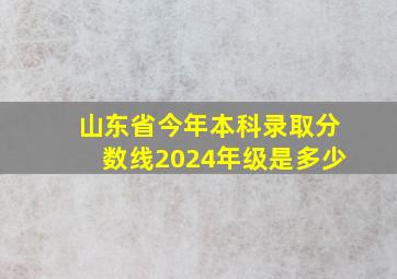 山东省今年本科录取分数线2024年级是多少