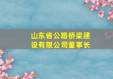 山东省公路桥梁建设有限公司董事长