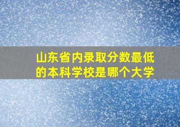 山东省内录取分数最低的本科学校是哪个大学