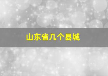 山东省几个县城