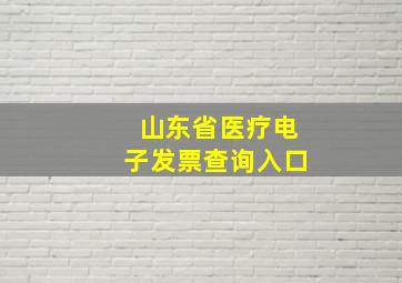 山东省医疗电子发票查询入口