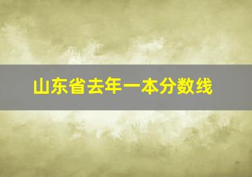 山东省去年一本分数线