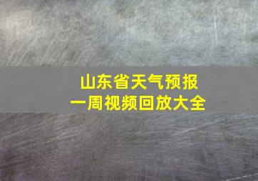 山东省天气预报一周视频回放大全