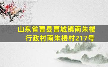 山东省曹县曹城镇南朱楼行政村南朱楼村217号