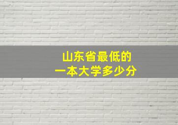 山东省最低的一本大学多少分