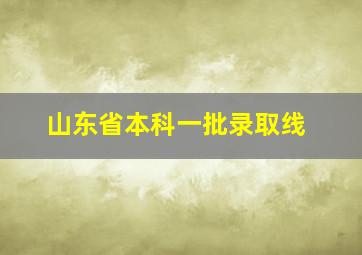 山东省本科一批录取线