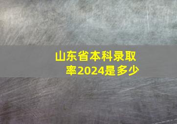 山东省本科录取率2024是多少