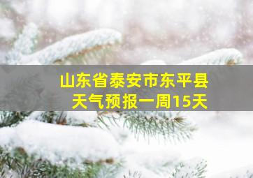 山东省泰安市东平县天气预报一周15天