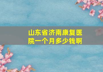 山东省济南康复医院一个月多少钱啊