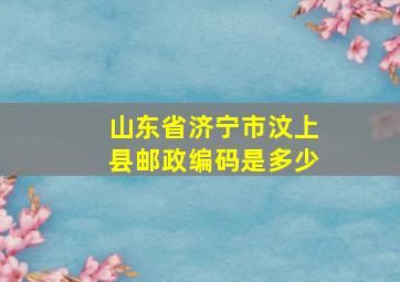 山东省济宁市汶上县邮政编码是多少