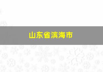 山东省滨海市