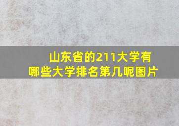 山东省的211大学有哪些大学排名第几呢图片