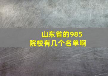 山东省的985院校有几个名单啊