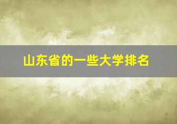 山东省的一些大学排名