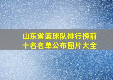 山东省篮球队排行榜前十名名单公布图片大全