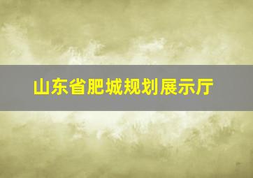 山东省肥城规划展示厅