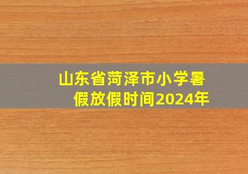 山东省菏泽市小学暑假放假时间2024年