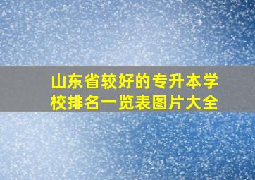 山东省较好的专升本学校排名一览表图片大全