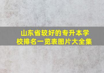 山东省较好的专升本学校排名一览表图片大全集