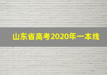 山东省高考2020年一本线