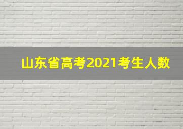 山东省高考2021考生人数