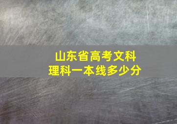 山东省高考文科理科一本线多少分