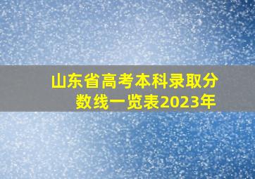 山东省高考本科录取分数线一览表2023年