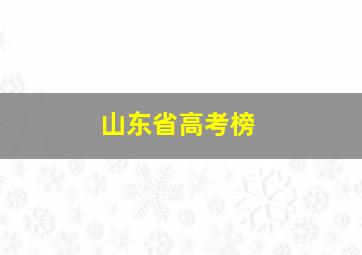 山东省高考榜