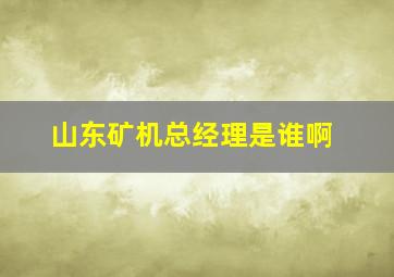 山东矿机总经理是谁啊