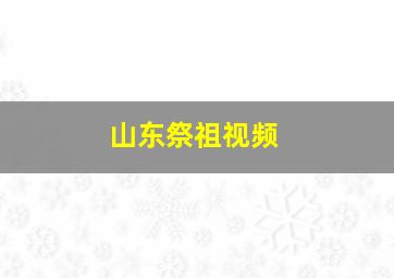 山东祭祖视频