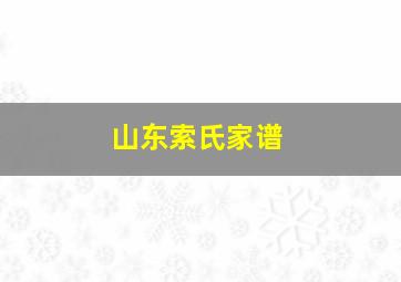 山东索氏家谱