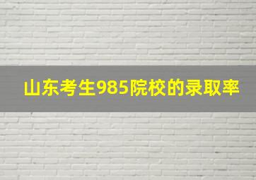 山东考生985院校的录取率