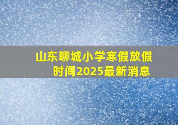 山东聊城小学寒假放假时间2025最新消息