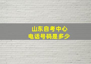 山东自考中心电话号码是多少