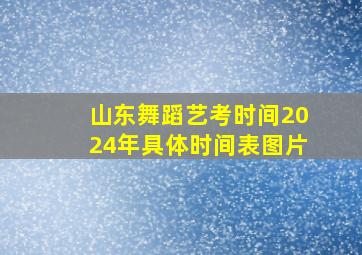 山东舞蹈艺考时间2024年具体时间表图片